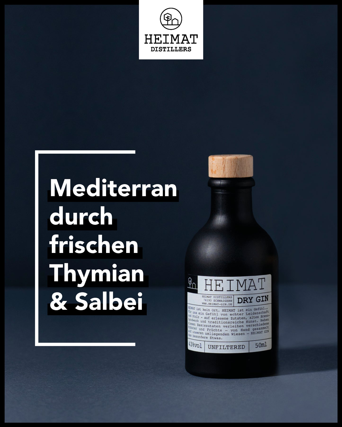 HEIMAT Dry Gin Miniatur 50ml