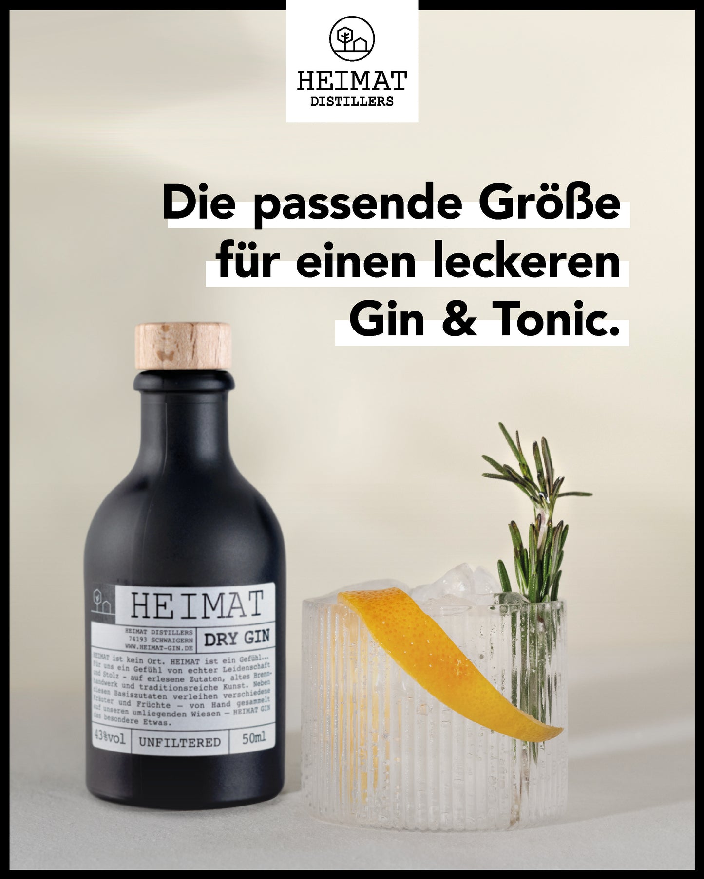 HEIMAT Dry Gin Miniatur 50ml