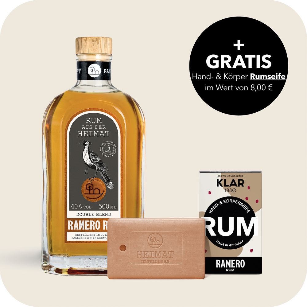 RAMERO Rum Double Blend 500ML mit KLAR Rum Seife