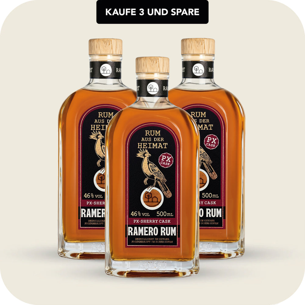 rum aufbewahren RAMERO Rum PX-Sherry Cask – HEIMAT DISTILLERS